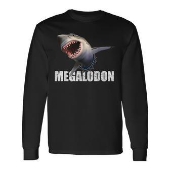 Megalodon Shark Prehistoric Ocean Humor Long Sleeve T-Shirt - Thegiftio UK