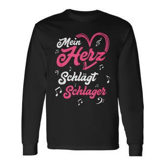 Mein Herz Schlägt Schlager S Langarmshirts - Seseable