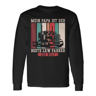 Mein Papa Ist Der Beste Lkw Driver Der Welt Papa Retro Langarmshirts - Geschenkecke