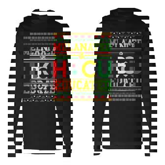 Melanated And Hbcu Educated Junenth Graduate Student Long Sleeve T-Shirt - Thegiftio