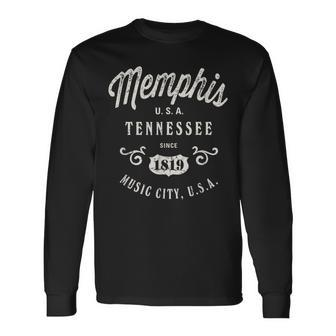 Memphis Tennessee Usa Vintage Long Sleeve T-Shirt - Monsterry UK