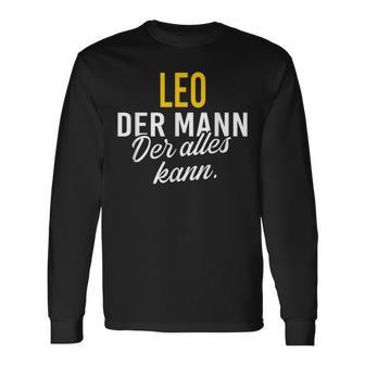 Men's Leo Der Mann Der Alles Kann Vorname Black Langarmshirts - Seseable