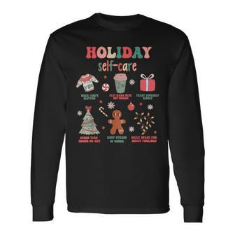 Mental Health Awareness Merry Christmas Holiday Self Care Long Sleeve T-Shirt | Mazezy
