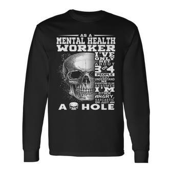 Mental Health Worker Job Title Long Sleeve T-Shirt - Monsterry