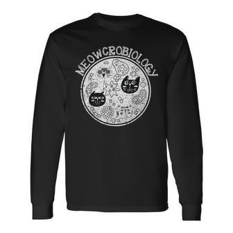 Meowcrobiology Microbiology Science Cat Lover Long Sleeve T-Shirt - Thegiftio UK