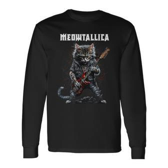 Meowtallica Heavy Metal Rock Long Sleeve T-Shirt - Thegiftio UK