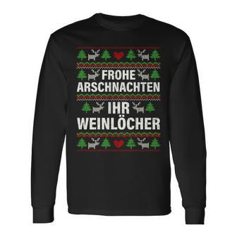 Merry Arschnacht Ihr Weinloch Christmas Langarmshirts - Seseable