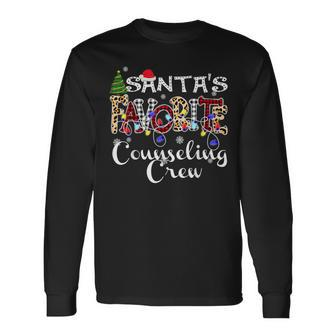 Merry Christmas Santa's Favorite Counseling Crew Long Sleeve T-Shirt - Monsterry UK