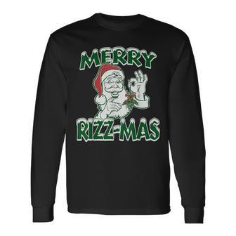 Merry Rizz-Mas Santa Christmas Long Sleeve T-Shirt - Seseable
