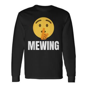 Mewing Quiet Meme Joke Long Sleeve T-Shirt - Seseable