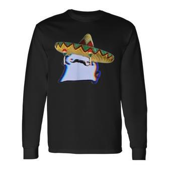 Mexican Crumb Cat Cuptoast Dancing Meme Long Sleeve T-Shirt - Monsterry