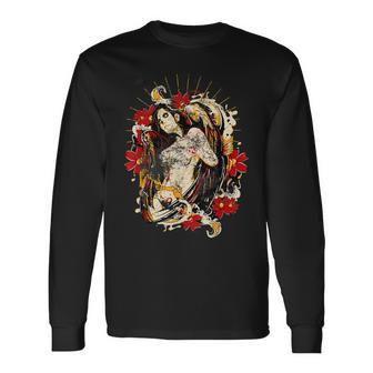 Mexican Tattoo Pin-Up Retro Vintage Day Of The Dead Long Sleeve T-Shirt - Monsterry DE