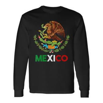 Mexico Mexican Flag Pride Patriotic Eagle Red Green And Whit Long Sleeve T-Shirt | Mazezy AU