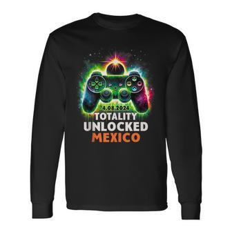 Mexico Total Solar Eclipse 2024 Video Game Gamer Long Sleeve T-Shirt - Thegiftio UK