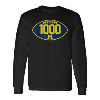 Michigan 1000 Wins Michigan Lovers Reach 1000Th Wins Long Sleeve T-Shirt - Thegiftio UK
