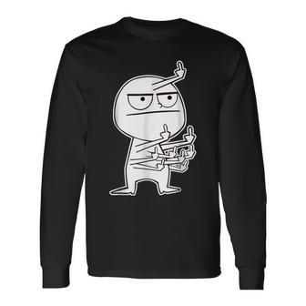 Middle Finger Maniac Long Sleeve T-Shirt - Monsterry UK