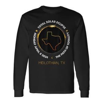 Midlothian Texas Total Solareclipse 2024 Long Sleeve T-Shirt | Mazezy