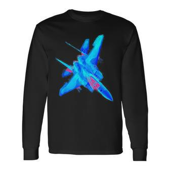 Military's Jet Fighters Aircraft Plane F22 Raptor Long Sleeve T-Shirt - Monsterry