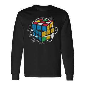 Mind Brain Games Puzzle Rubix Cube Solving Math Problem Long Sleeve T-Shirt - Thegiftio UK