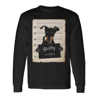 Miniature Doberman Pinscher Dog Shot Bad Dog Long Sleeve T-Shirt | Mazezy