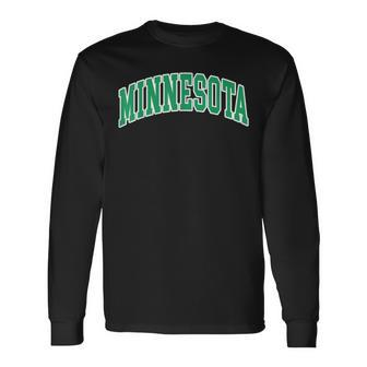 Minnesota Text Long Sleeve T-Shirt | Mazezy UK