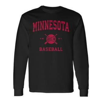 Minnesota Vintage Baseball Throwback Retro Long Sleeve T-Shirt - Monsterry