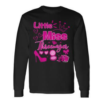 Miss Threenager 13 Birthday Girls Salon Spa Makeup Party Long Sleeve T-Shirt - Monsterry UK