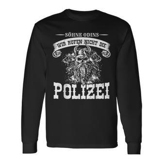 Mit den Söhnen Odins Rufen Wir Keine Polizei Langarmshirts Schwarz für Männer - Seseable