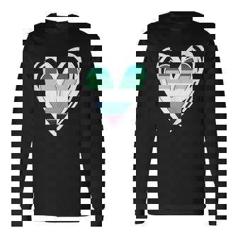 Mlm Flag With Cute Heart Man Loving Man Gay Subtle Mlm Pride Long Sleeve T-Shirt - Monsterry