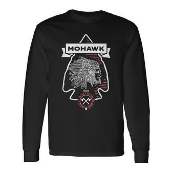 Mohawk Native American Indian Proud Arrow Vintage Long Sleeve T-Shirt - Monsterry