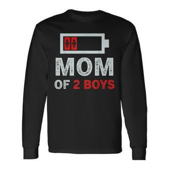 Mom Of 2 Boys From Son Birthday Women Long Sleeve T-Shirt | Mazezy