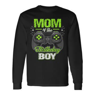 Mom Of The Birthday Boy Matching Video Gamer Birthday Party Long Sleeve T-Shirt - Seseable
