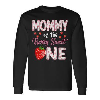 Mommy Of The Berry Sweet One Strawberry First Birthday Long Sleeve T-Shirt - Monsterry CA