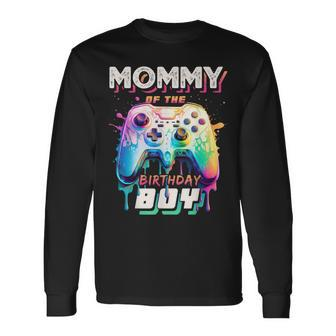 Mommy Of The Birthday Boy Matching Video Game Birthday Party Long Sleeve T-Shirt - Seseable