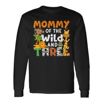 Mommy Of The Wild And Three Zoo Birthday Party Safari Theme Long Sleeve T-Shirt - Thegiftio UK