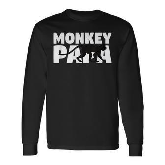 Monkey Papa For Monkey Lover Animal Father Monkey Dad Long Sleeve T-Shirt - Monsterry UK