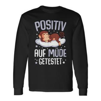 Monkey Positiv Auf Müde Getestet Monkey Black S Langarmshirts - Seseable