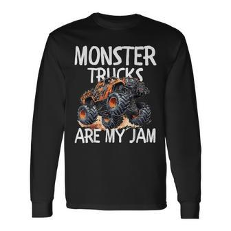 Monster Trucks Are My Jam Vintage Retro Monster Truck Long Sleeve T-Shirt - Monsterry