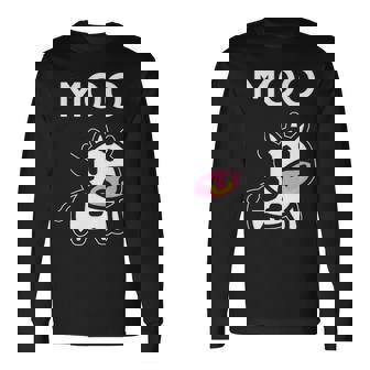 Moo Cow Farmer Cow For Adults Kids Boys And Girls Long Sleeve T-Shirt | Mazezy