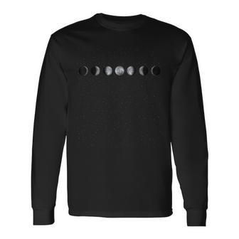 Moon Phases Astronomy Long Sleeve T-Shirt - Monsterry DE