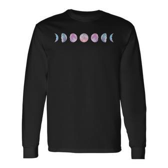 Moon Phases Colorful Moon Phases Long Sleeve T-Shirt - Monsterry AU