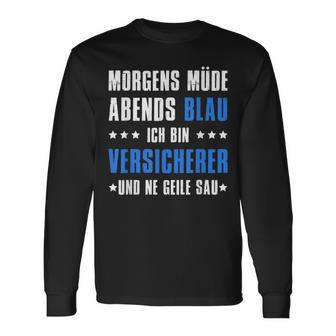 Morgens Müde Abends Blue Ich Binersichert Langarmshirts - Seseable