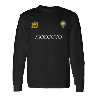 Morocco Flagintage Style Retro Morocco Football Morocco S Langarmshirts - Geschenkecke