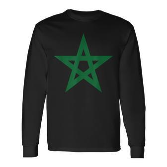 Morocco Moroccan Star Flag Football Jersey Long Sleeve T-Shirt - Thegiftio UK