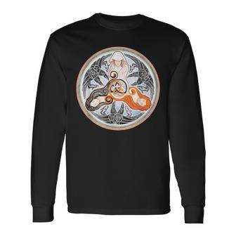 The Morrigan Triple Goddess Tarot Card Gothic Pagan Witch Long Sleeve T-Shirt - Monsterry DE