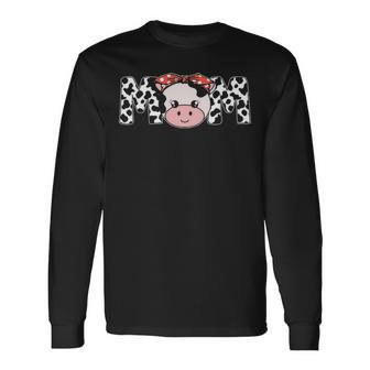 Mother Cow Mom Farming Birthday Matching Long Sleeve T-Shirt | Mazezy
