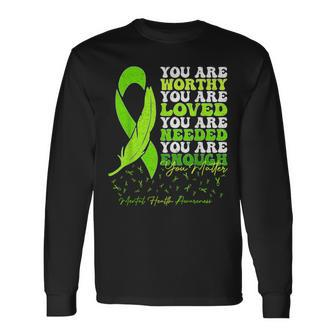 Motivational Support Warrior Mental Health Awareness Long Sleeve T-Shirt - Seseable