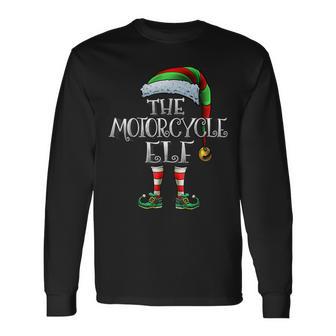 Motorcycle Elf Matching Family Motorcycle Christmas Long Sleeve T-Shirt - Monsterry CA