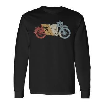 Motorcycle Retro Style Vintage Long Sleeve T-Shirt - Monsterry CA