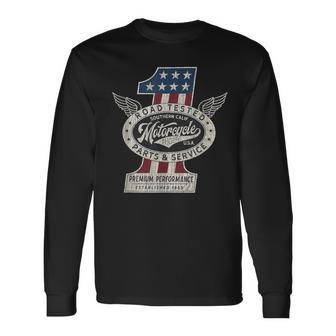 Motorcycle Shop No 1 Vintage Biker Usa Pride Classic Long Sleeve T-Shirt - Monsterry CA